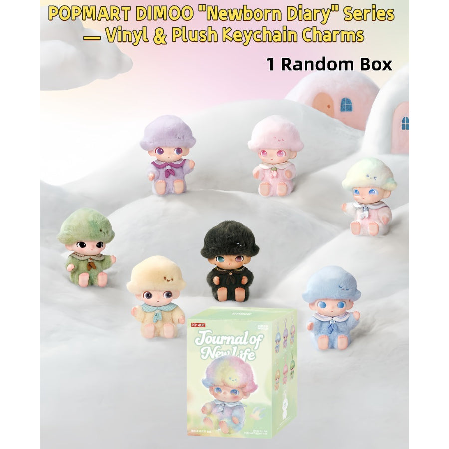 POPMART DIMOO "New Birthday Diary" Series — Vinyl & Plush Keychain Blind Box (1 Random Box)