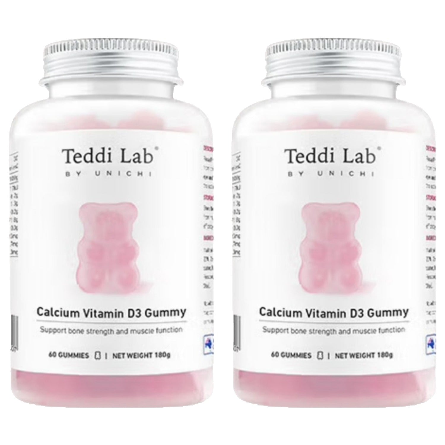 Calcium Vitamin D3 Gummy, Strawberry & Yogurt Flavor, 60 gummies