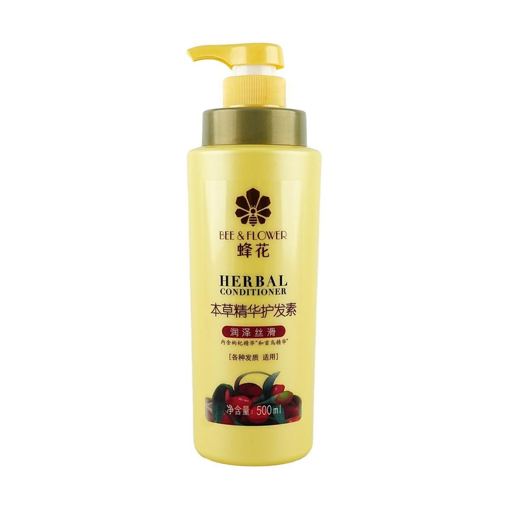 蜂花BEE&FLOWER 本草精华护发素 枸杞&首乌精华 500ml #润泽丝滑 滋润顺滑亮泽 干枯毛躁分叉断发暗哑无光发质