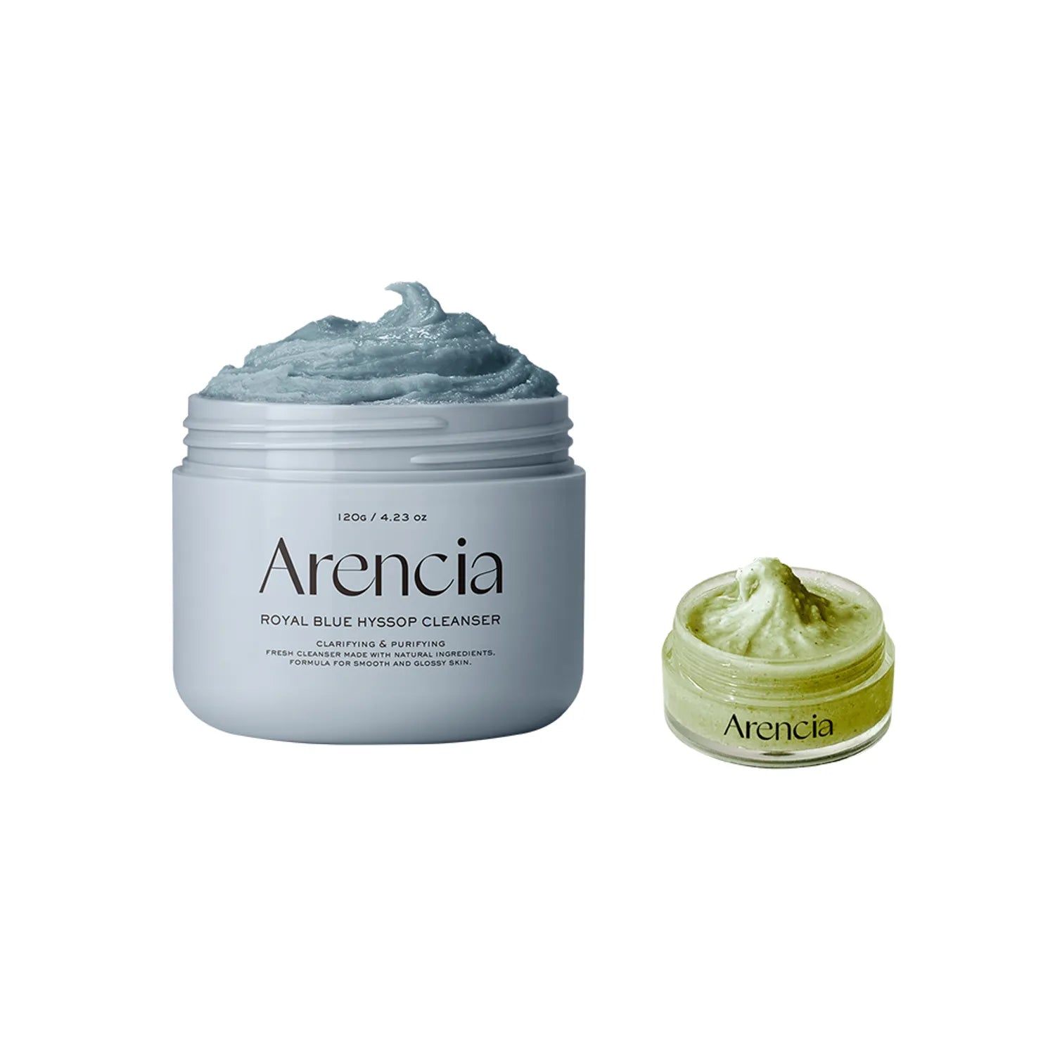 Arencia Blue Hyssop Rice Mochi Cleanser 120g Set (+Green Cleanser 15g)