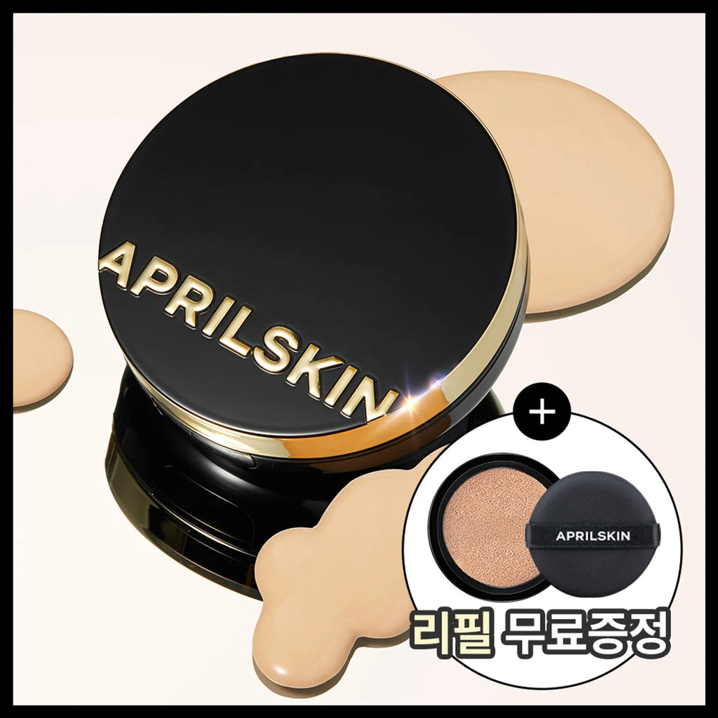 APRILSKIN Magic Snow Cushoin Black 3.0 Set (Original Product + Refill) (4 Shades)