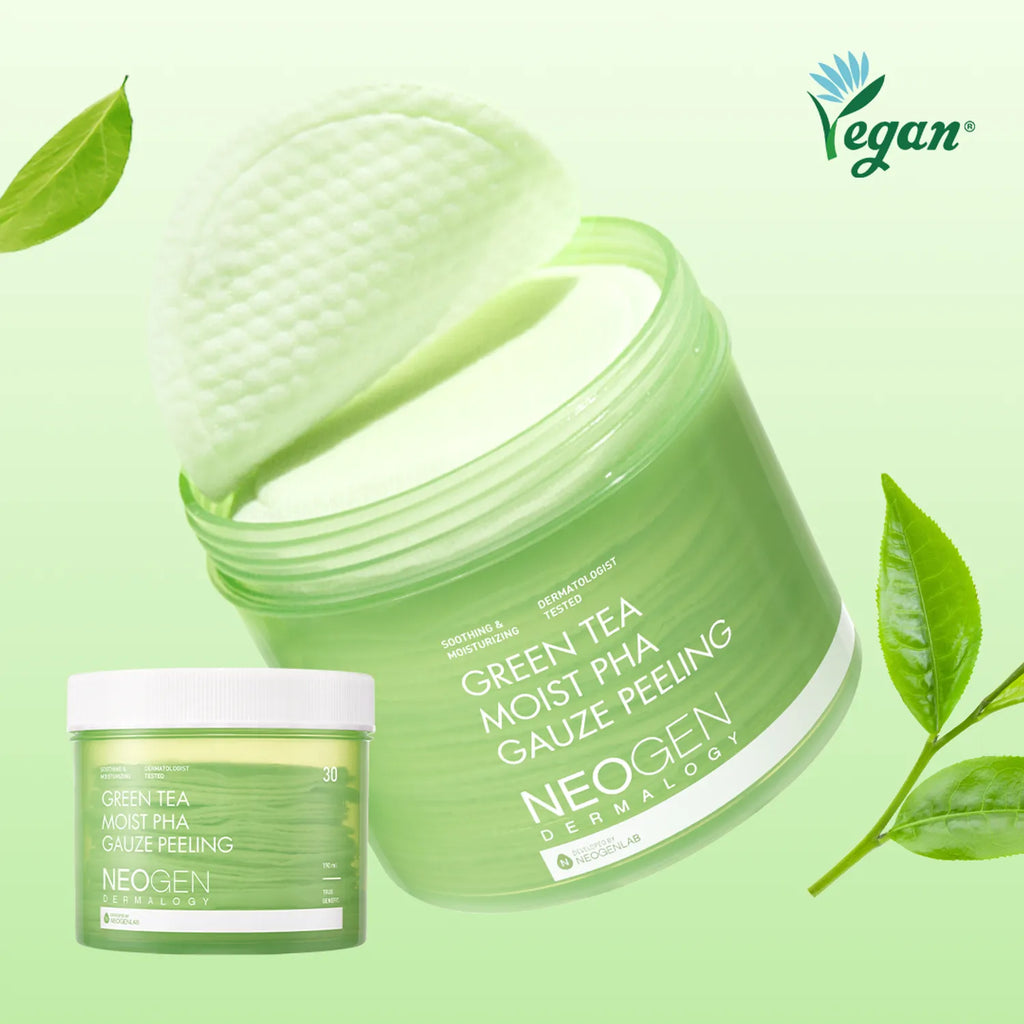 Neogen Dermalogy Green Tea Moist PHA Gauze Peeling 30 Sheets
