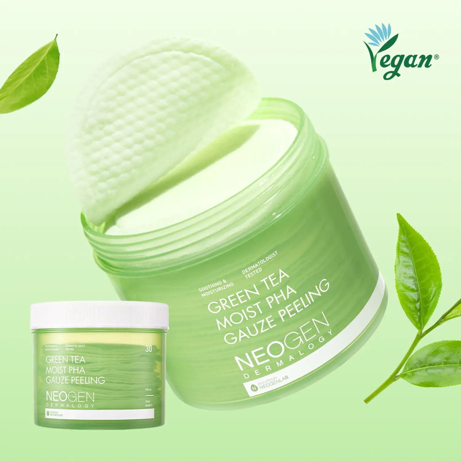Neogen Dermalogy Green Tea Moist PHA Gauze Peeling 30 Sheets