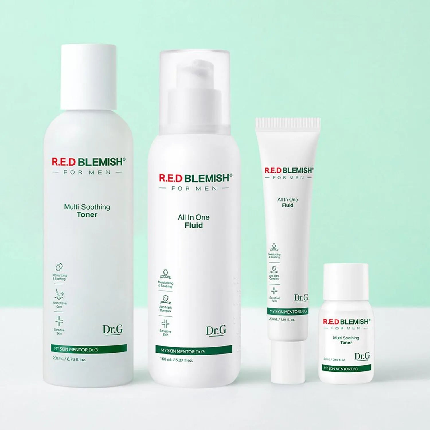 Dr.G Red Blemish For Men Multi Soothing Toner / Calming All In One 2P Set (+Miniature 2P)