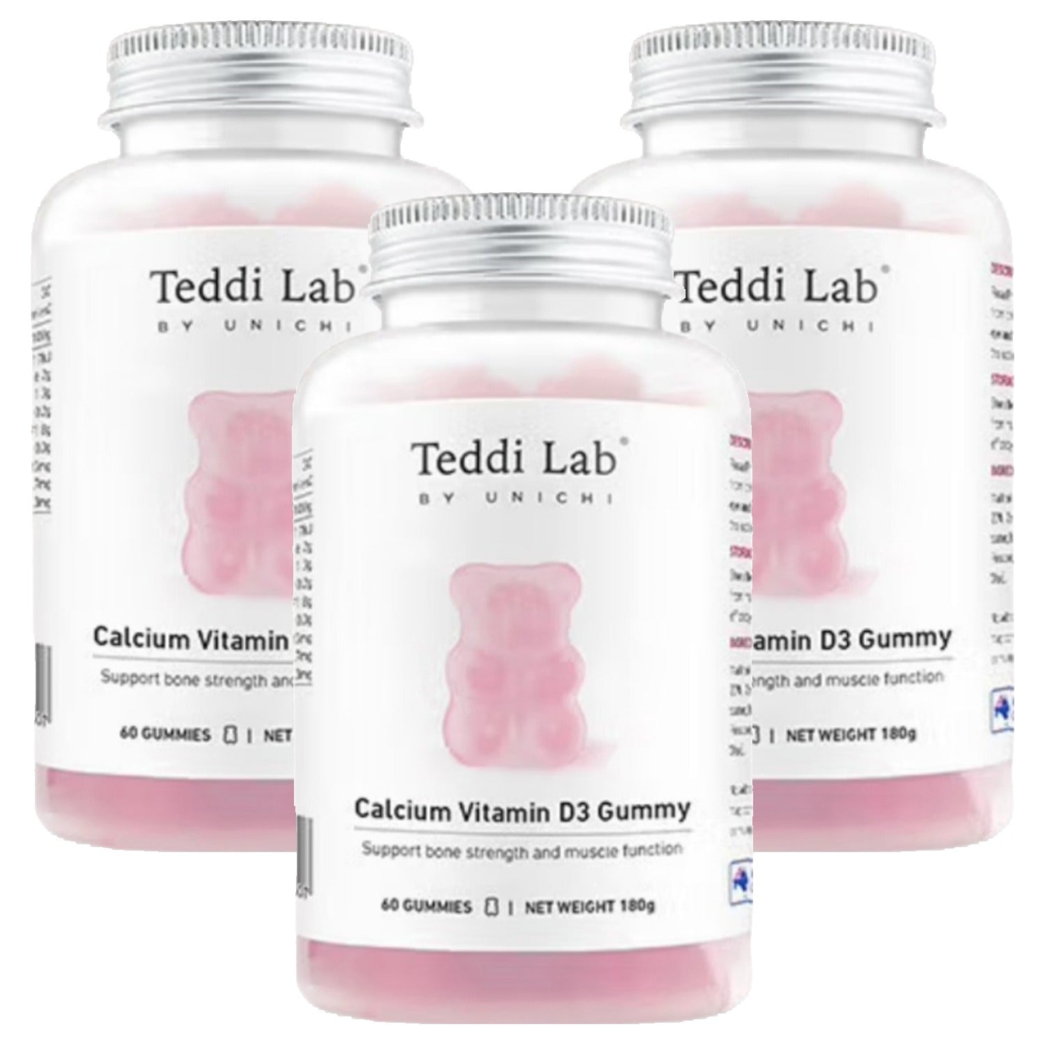 Calcium Vitamin D3 Gummy, Strawberry & Yogurt Flavor, 60 gummies