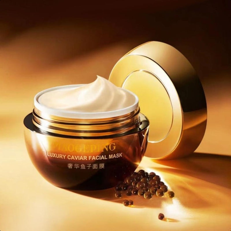 MAOGEPING Luxury Caviar Facial Mask, 30ml. - Plumping & Refining | Pore-Refining | Overnight Renewal | With Applicator Brush