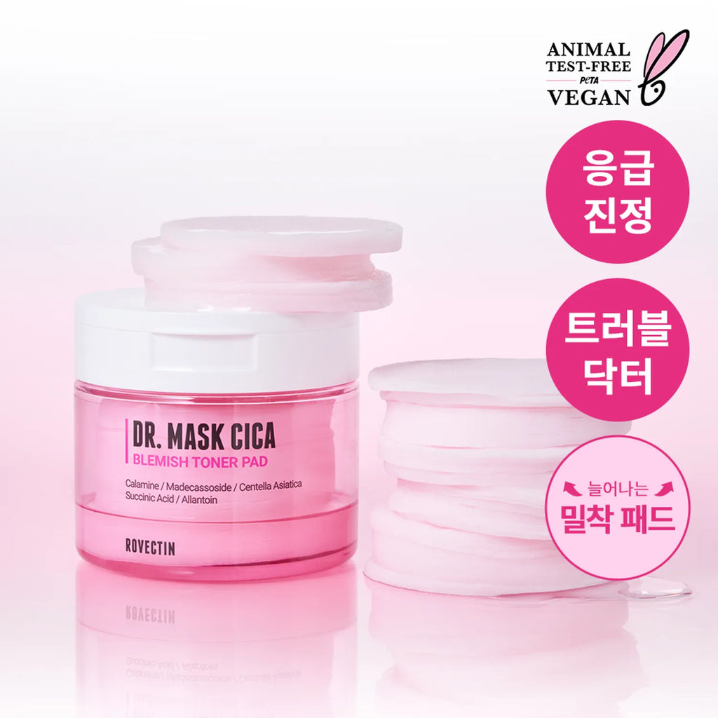 ROVECTIN Dr.Mask Cica Blemish Toner Pad 60P Set (+10P)