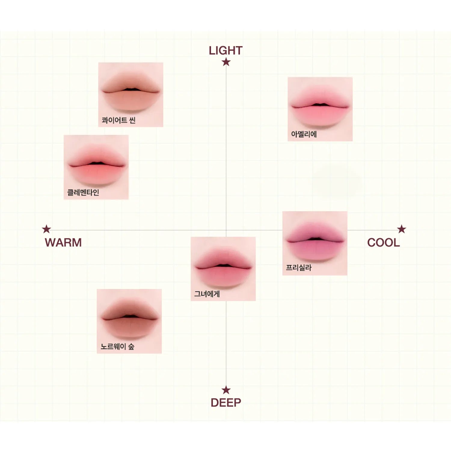 tiptoe Mousse Tang Lip Matter (6 Colors)