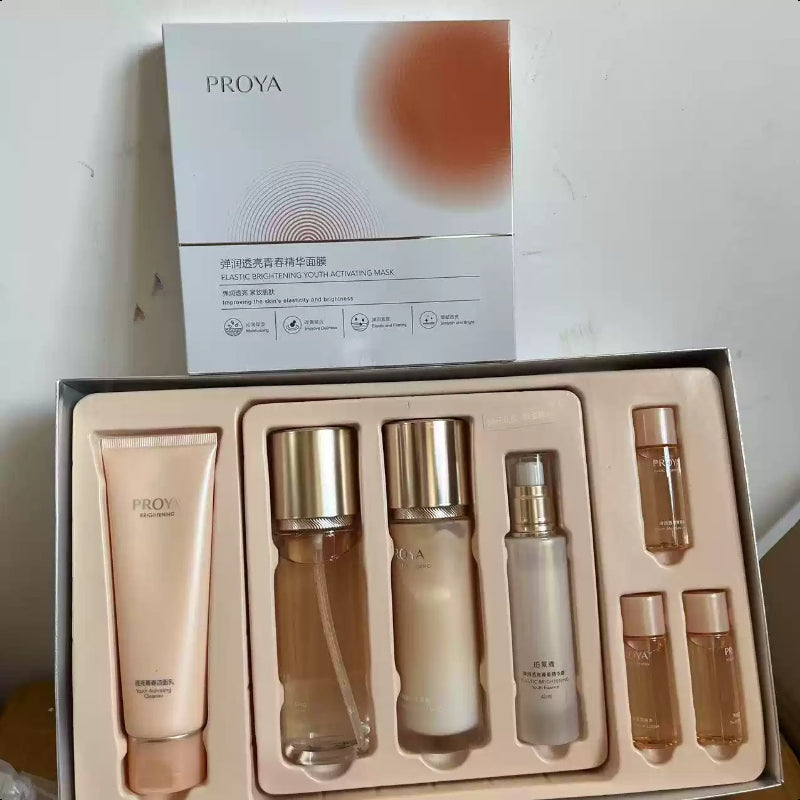 PROYA Double Defense Set  |essence（160+10*3）+Emulsion（120ml）+Serum（40ml）+Foam Cleanser（120ml）+Firming Nourishing Sheet Masks（5 Sheets）