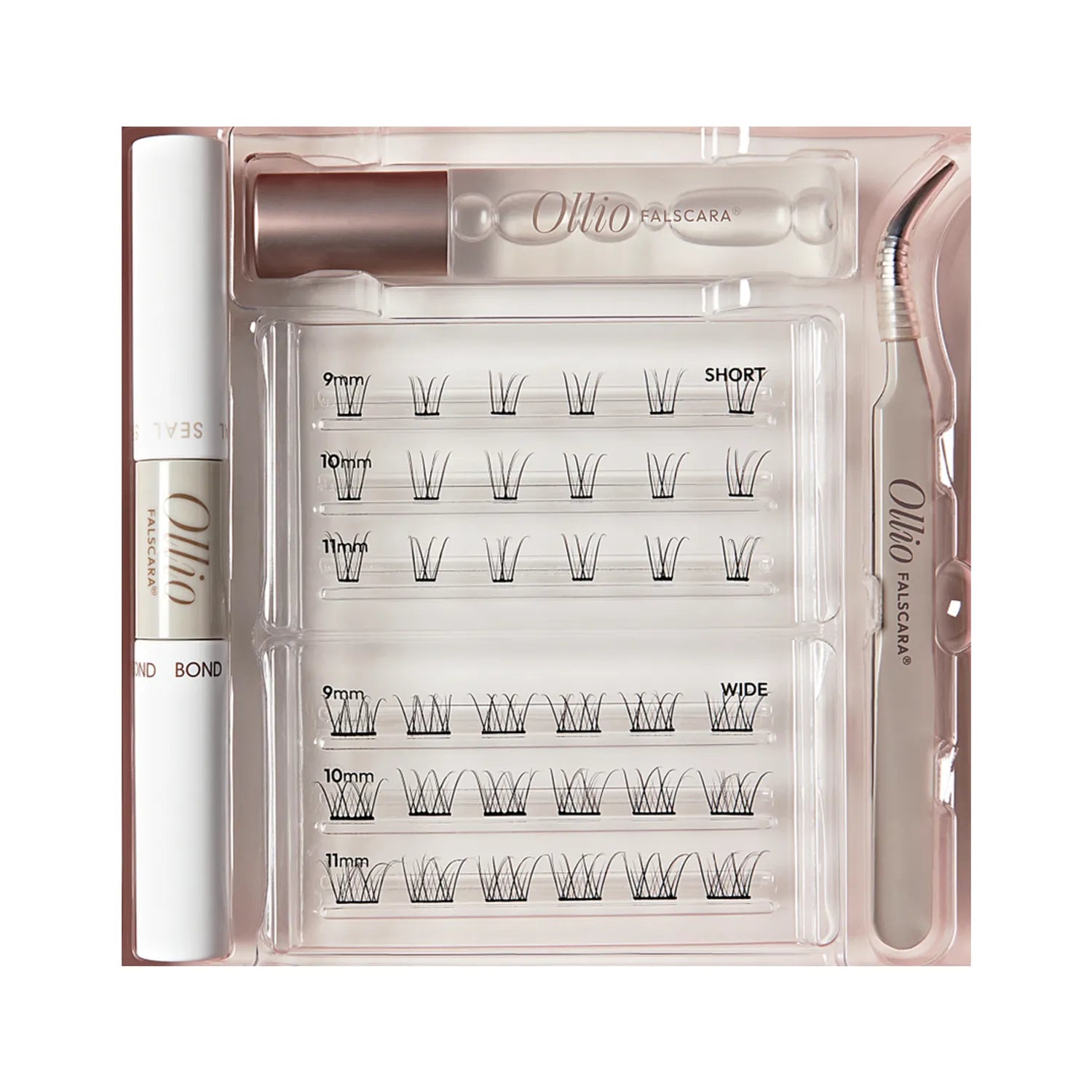Ollio Falscara Eyelash All-in-One [KIT] (9/10/11mm) 36pcs (+Mini Bond, Tweezer, Mini Remover)