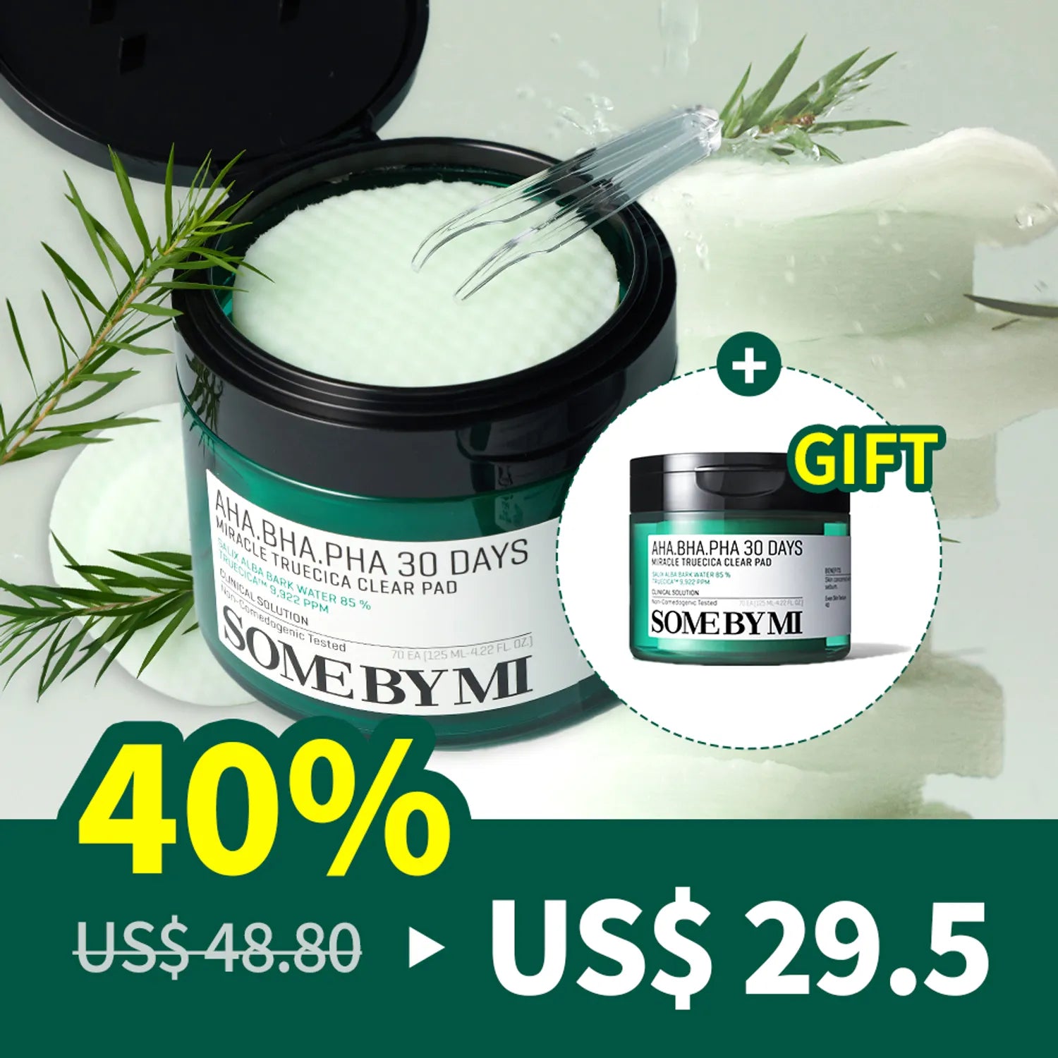 [Exclusive] SOME BY MI AHA.BHA.PHA 30 Days Miracle True Cica Clear Pad Double Set