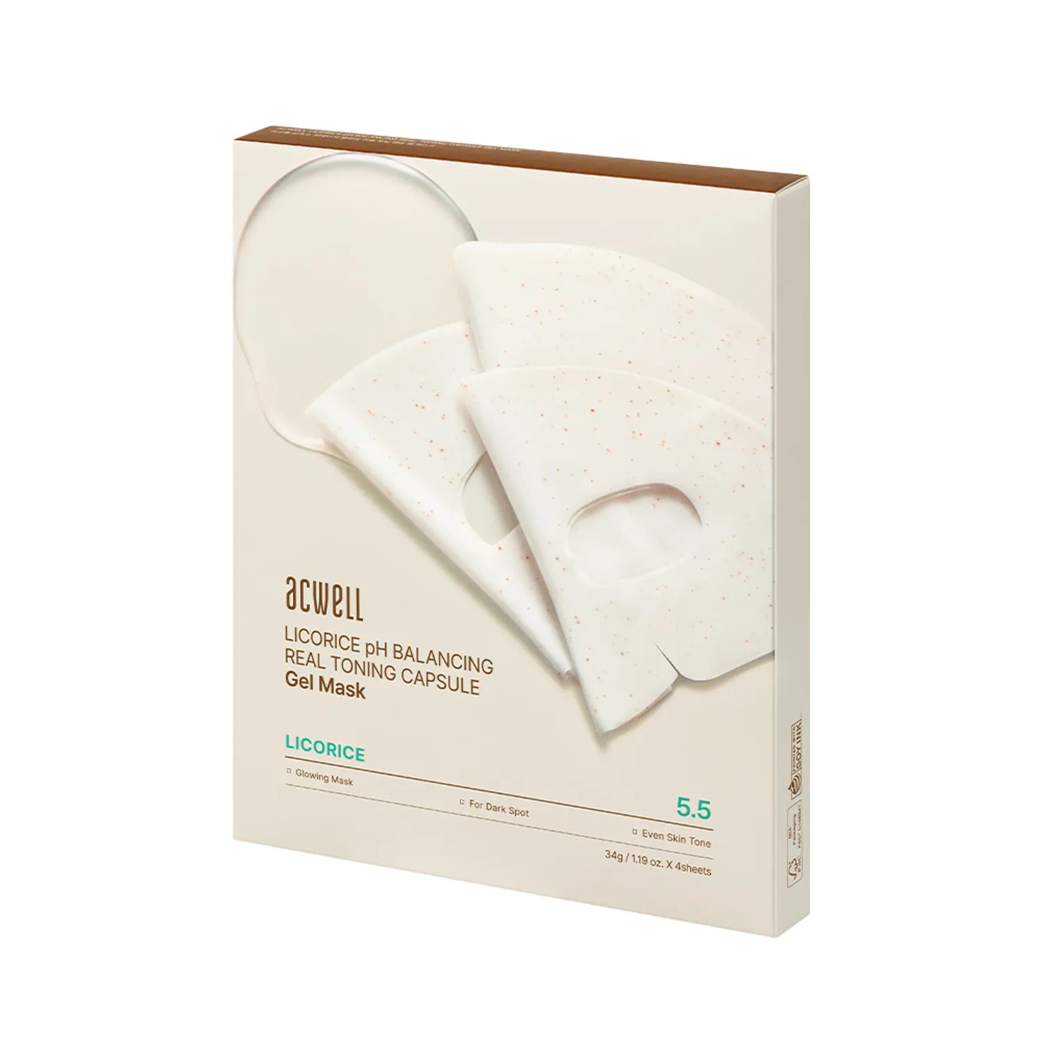 Acwell Licorice pH Balancing Real Toning Capsule Mask Sheet 4ea