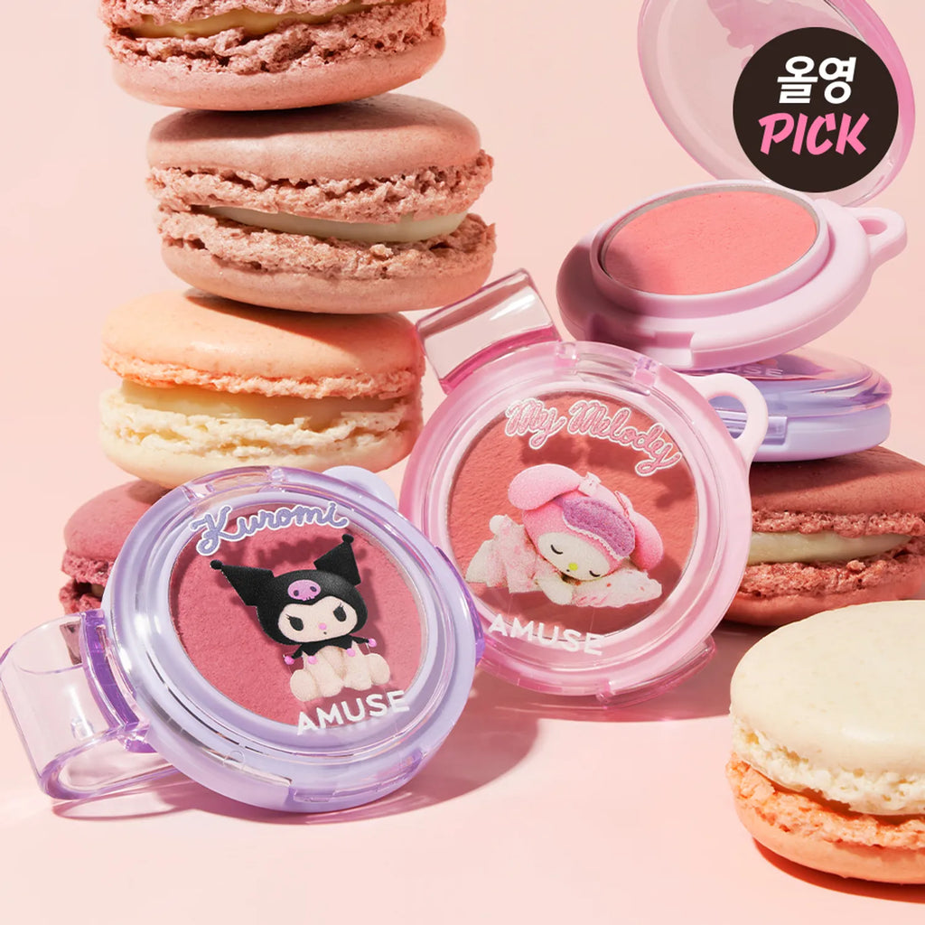 [MY MELODY & KUROMI EDITION] AMUSE Powder Lip & Cheek (+Acrylic Charm, Seal Sticker)