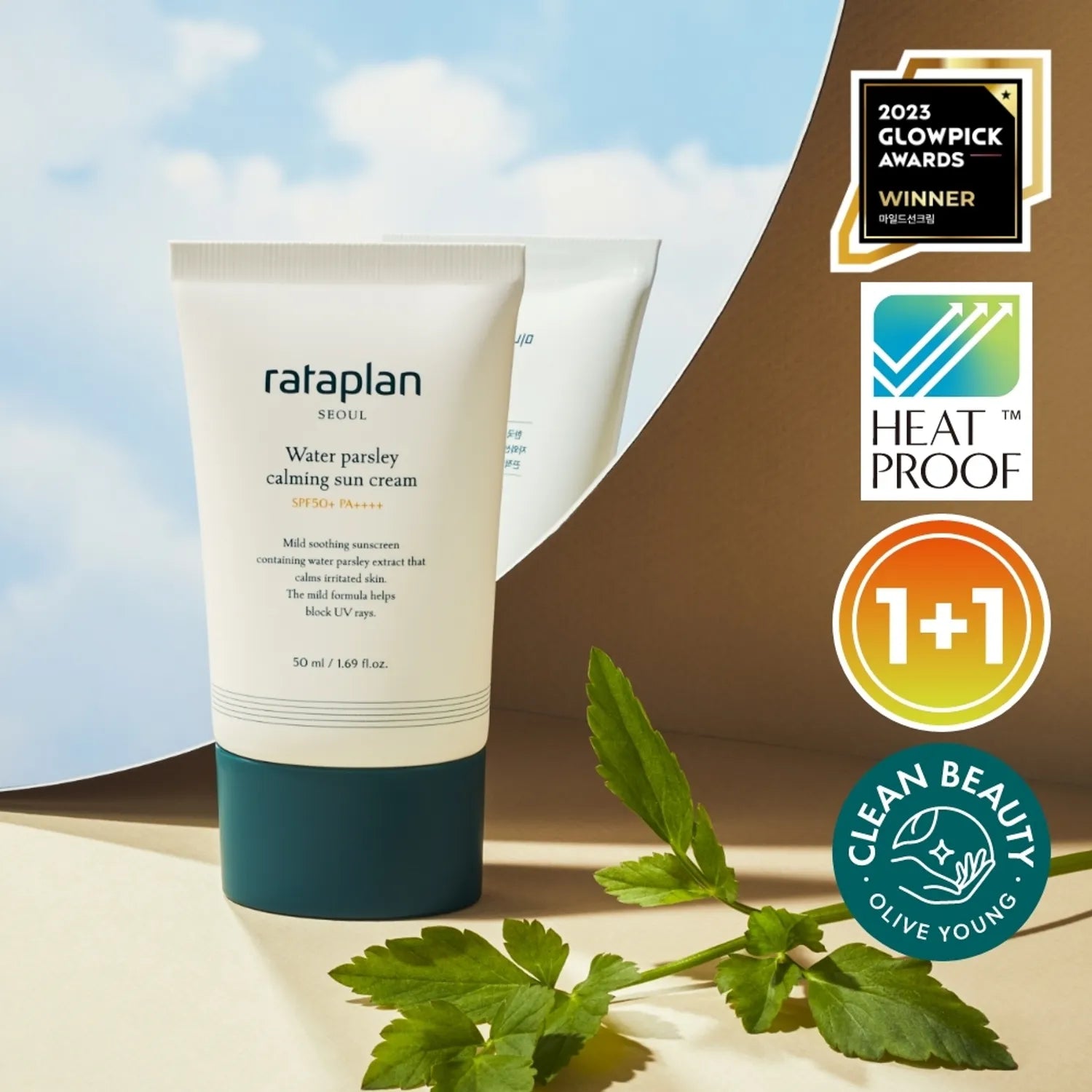 rataplan Water Parsley Calming Sun Cream 50mL 1+1 Special Set