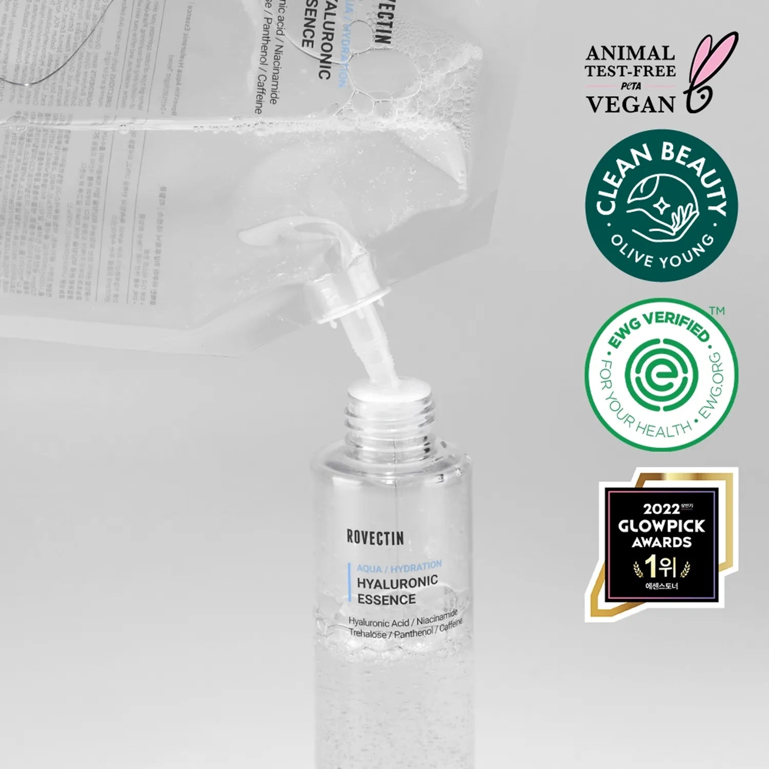 ROVECTIN Aqua / Hydration Hyaluronic Essence 180mL Special Set (+120mL Refill)