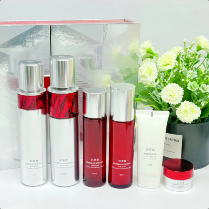 PROYA Ruby Cream  Lotion and emulsion Set (essence120+60ml+Emulsion120+60ml+Cream - Light For Oily Skin15g+Foam Cleanser40ml)