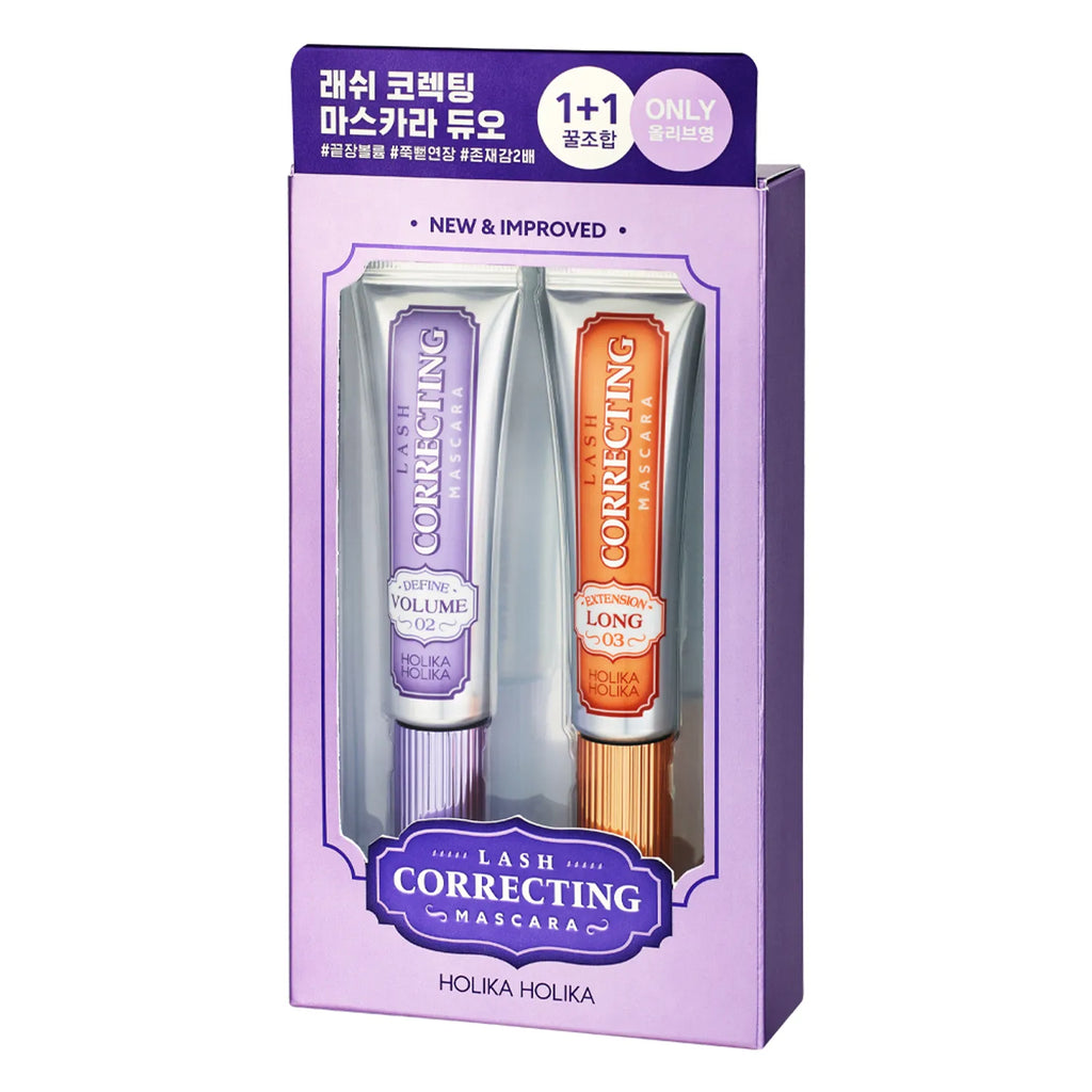 Holika Holika Lash Correcting Mascara Cross Combo Set 9g*2ea (Reformulated)