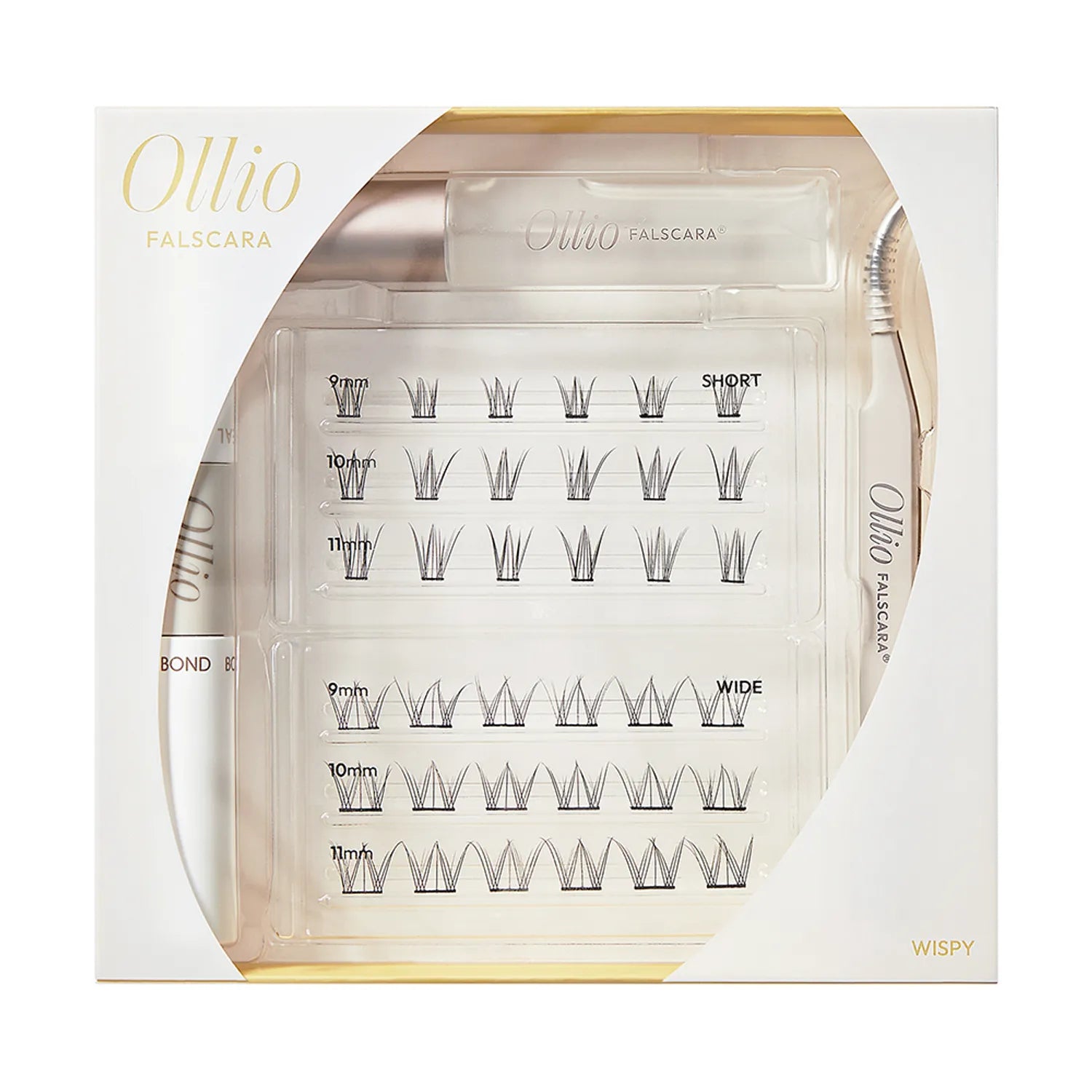 Ollio Falscara Eyelash All-in-One [KIT] (9/10/11mm) 36pcs (+Mini Bond, Tweezer, Mini Remover)