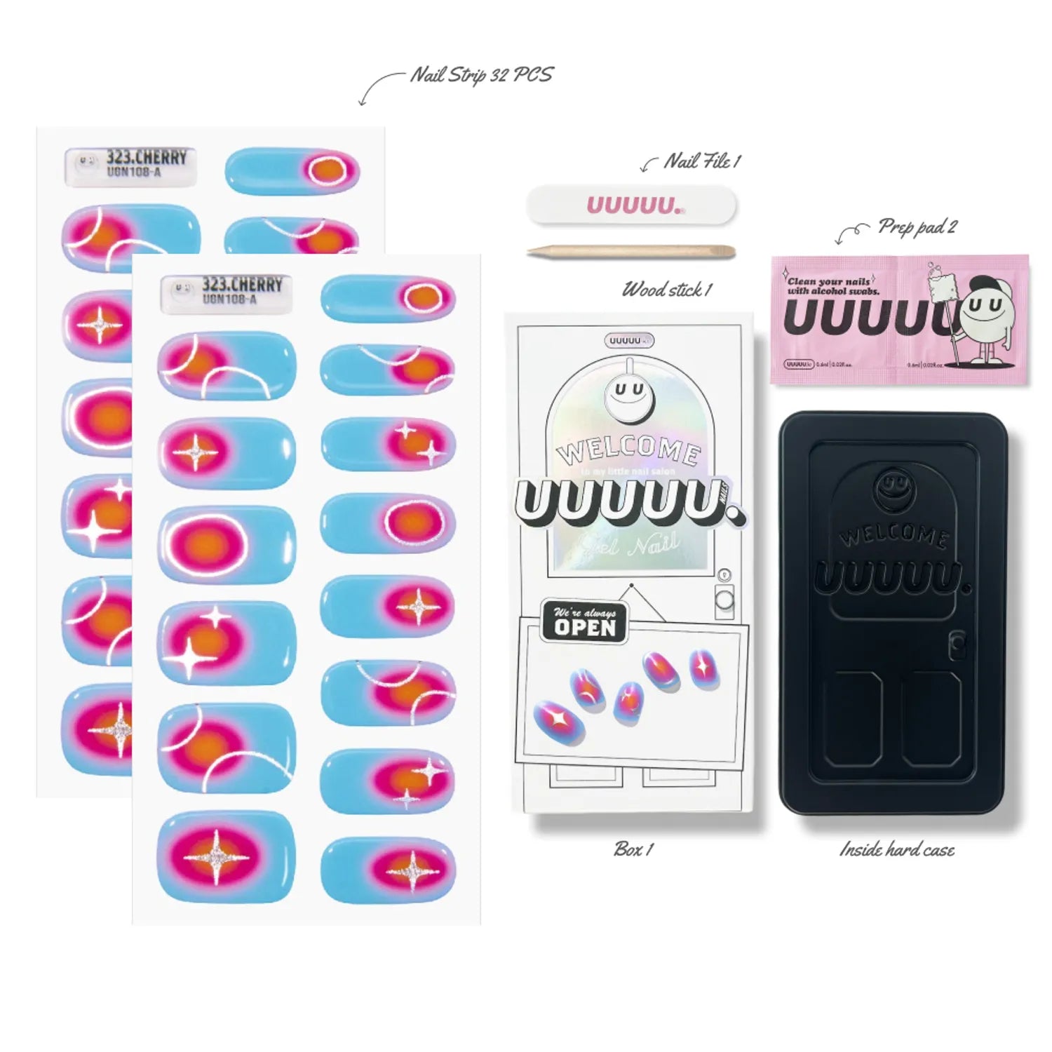 UUUUU Gel Nail 323. CHERRY 52g