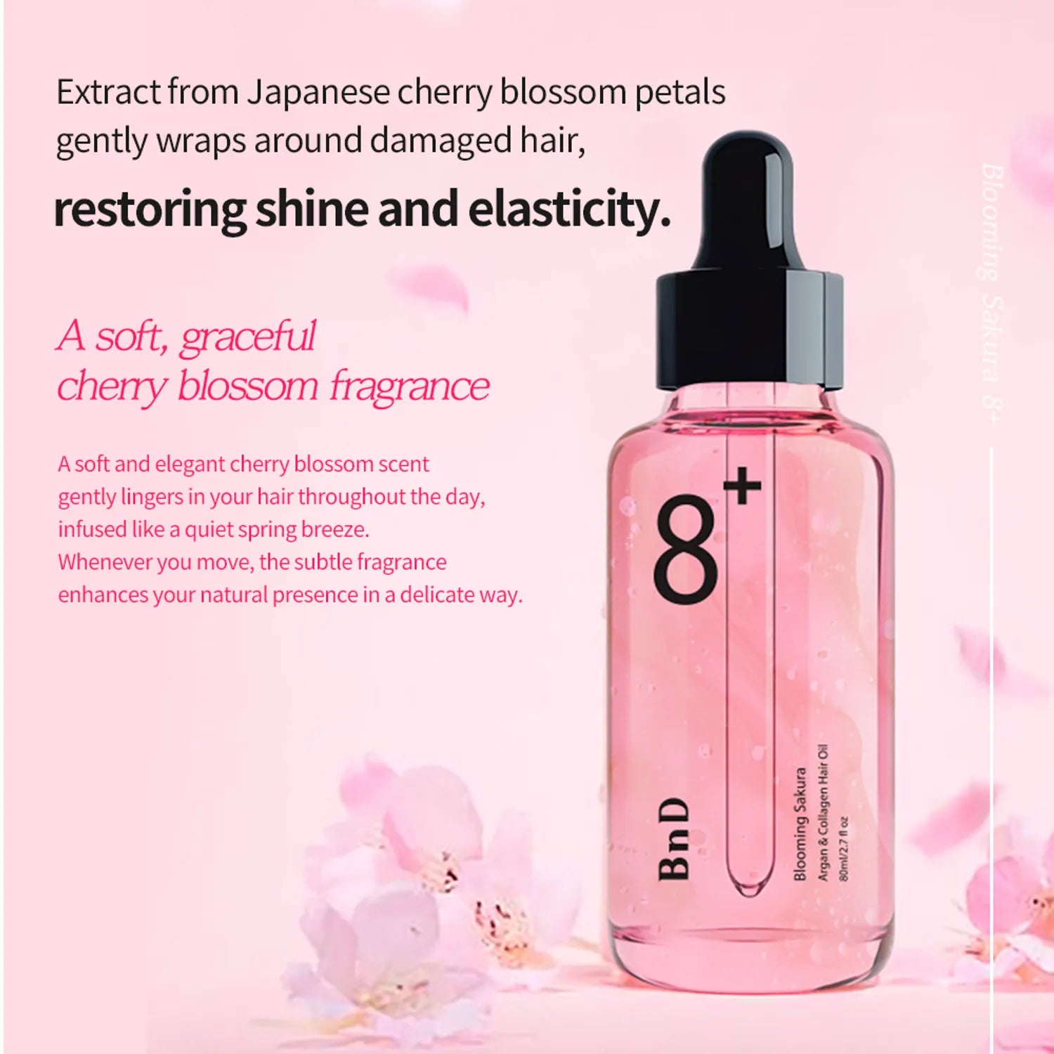 BnD Blooming+8 Argan & Collagen Hair Oil 80ml