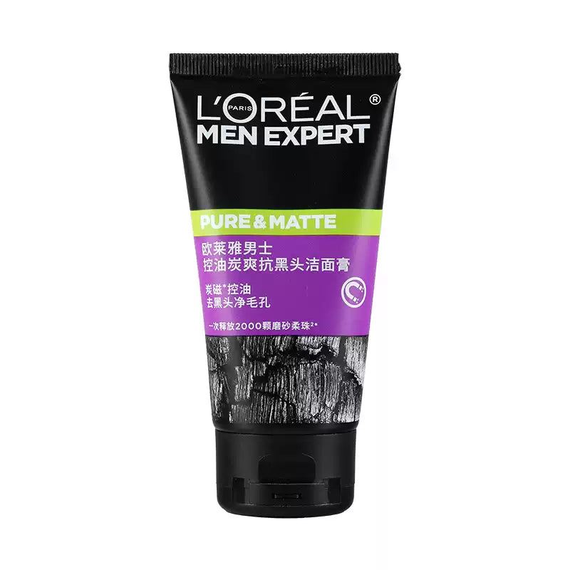 L'OREAL Men Expert Pure Charcoal Detox Face Wash 100ml (Purple )