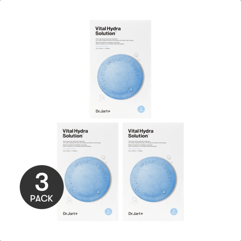 Dr.Jart+ Vital Hydra Solution Face Mask, 5 Sheets/box*3【Value Pack】