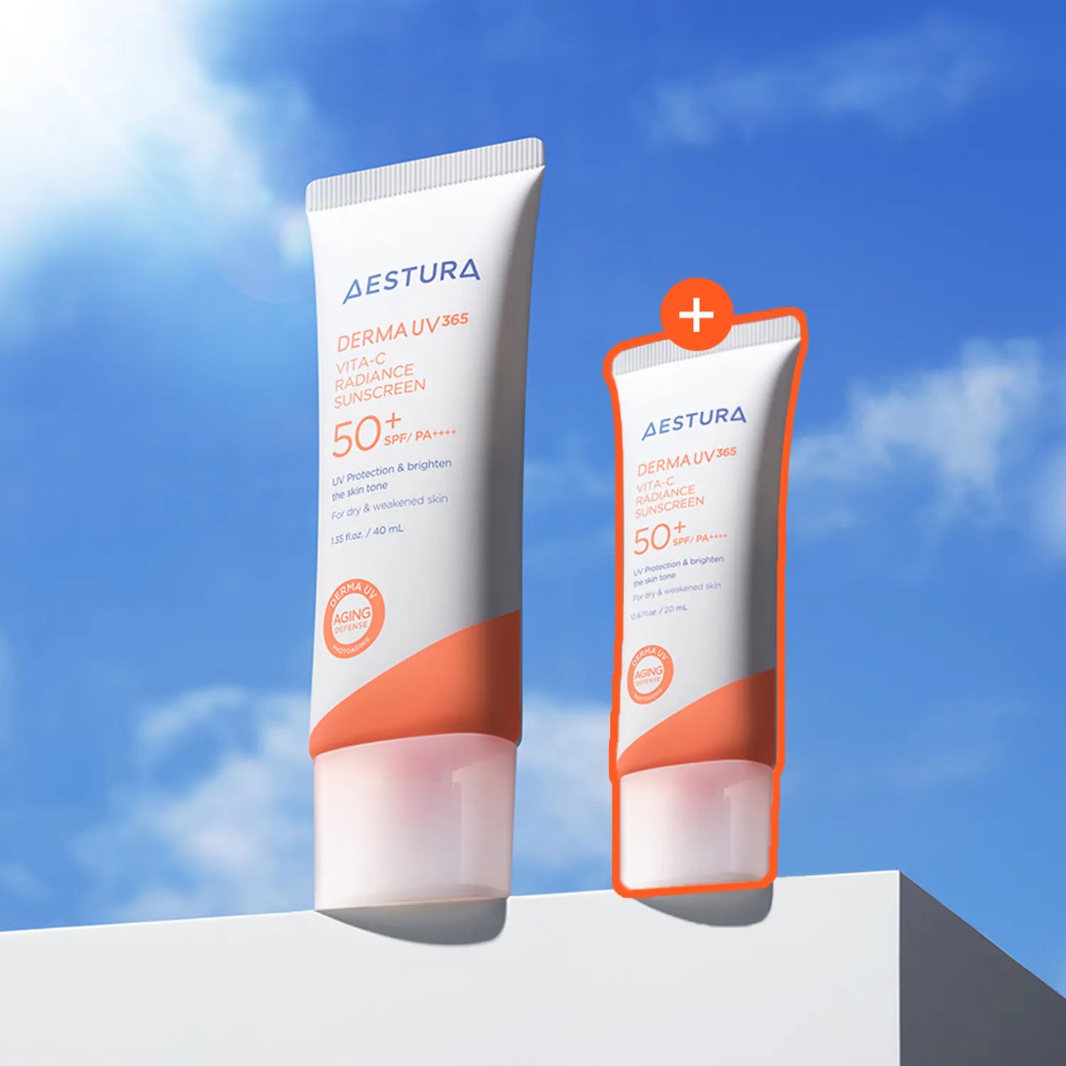 AESTURA Derma UV365 Vita-C Radiance Sunscreen 40ml Set (+20ml)