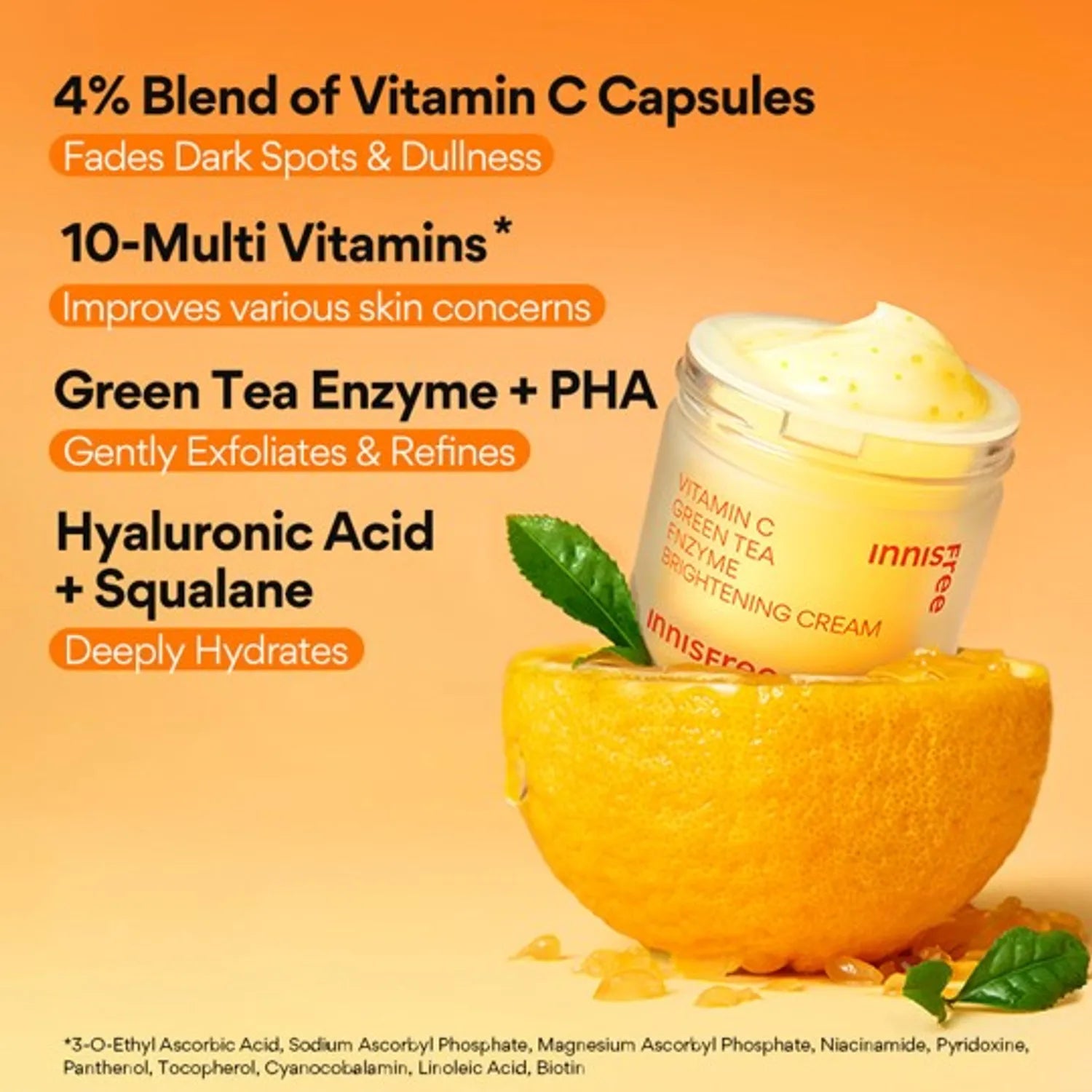 INNISFREE Vitamin C Green Tea Enzyme Brightening Cream 50ml Double Pack