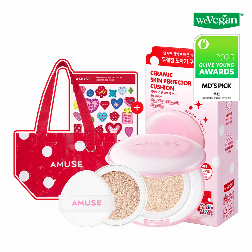 AMUSE Ceramic Skin Perfector Cushion(+Refill) (4 Colors)