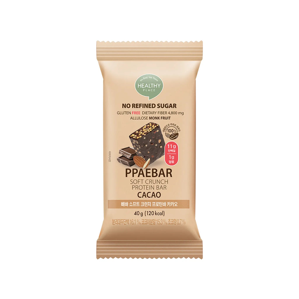 PPAEBAR Soft Crunch Protein Bar 40g #Cacao 1 Box (9ea)