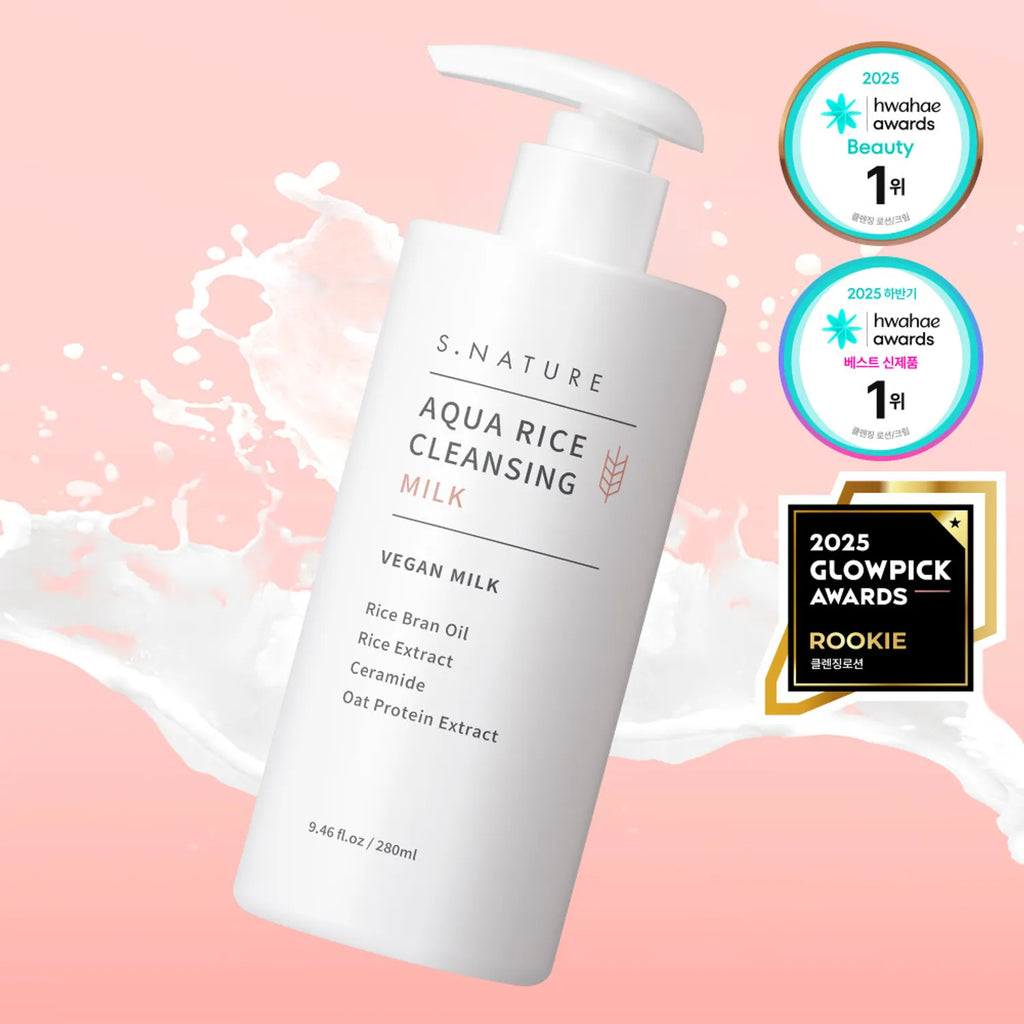 S.NATURE Aqua Rice Cleansing Milk 280ml Set (+Refill 100ml)