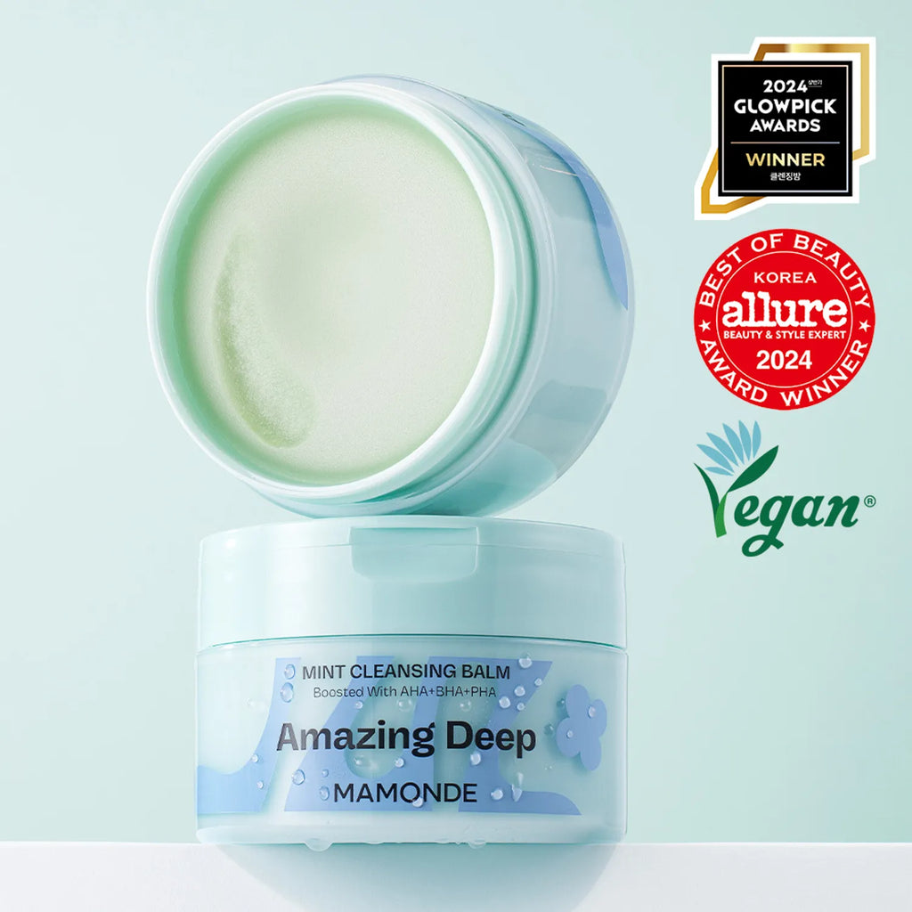 Mamonde Amazing Deep Mint Cleansing Balm 90ml Set (+Deep Mint Charcoal-Ate Pack Cleanser 25g)