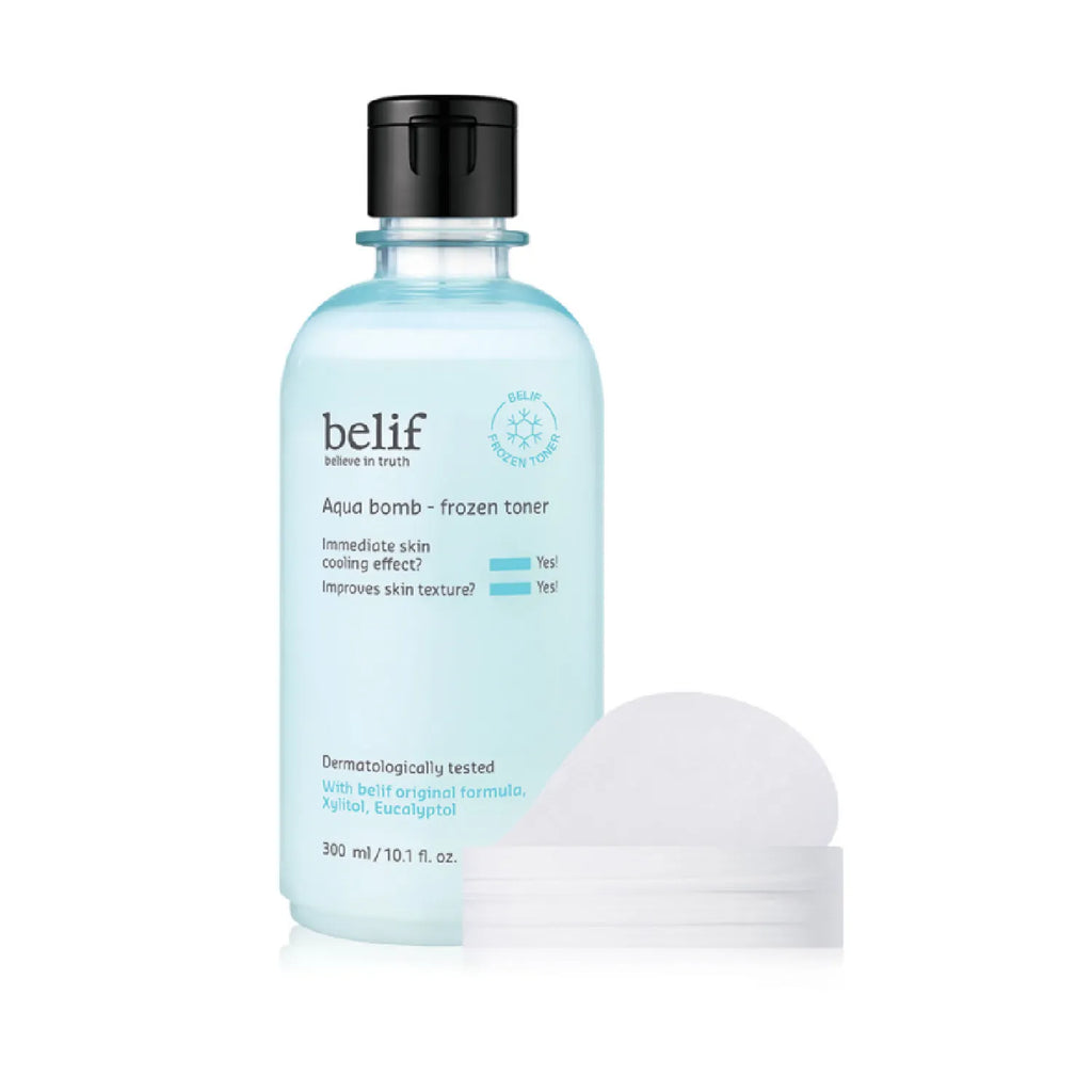[dropdropdrop EDITION] belif Aqua Bomb Frozen Toner Set (Toner 300ml+50ml+Gel Pad 140P)