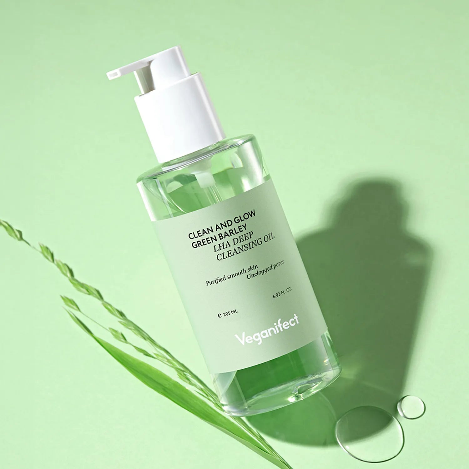 veganifect.Clean & Glow Green Barley LHA Deep Cleansing Oil 205ml Set (+Foam 30ml)