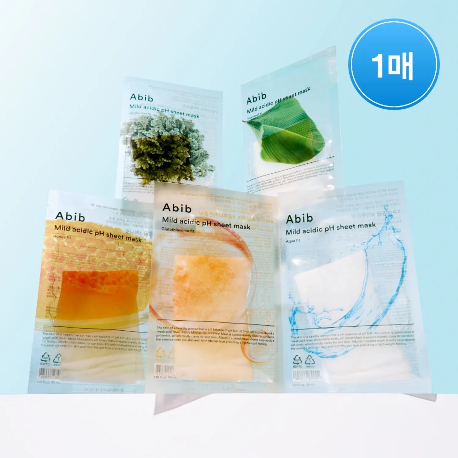 Abib Mild Acidic pH Sheet Mask (1 sheet) &ndash; Heartleaf / Jericho Rose / Aqua / Glutathione / Honey