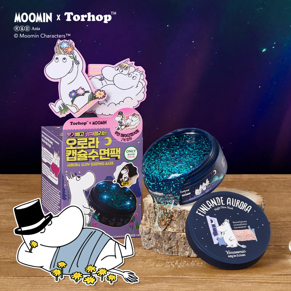 [MOOMIN EDITION] Torhop Finlande Aurora Night Glow Mask 60g Set (+Moomin Hair Grip Sheet 2P)