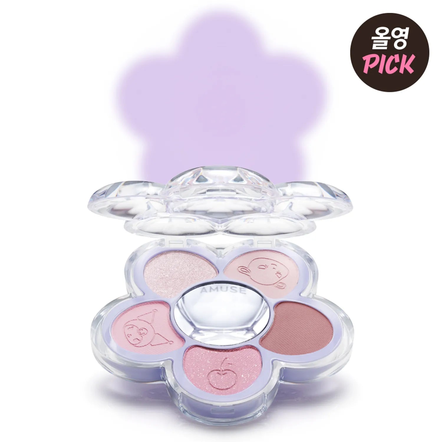 [MY MELODY & KUROMI EDITION] AMUSE Flora Eye Palette (+Acrylic Charm, Seal Sticker)