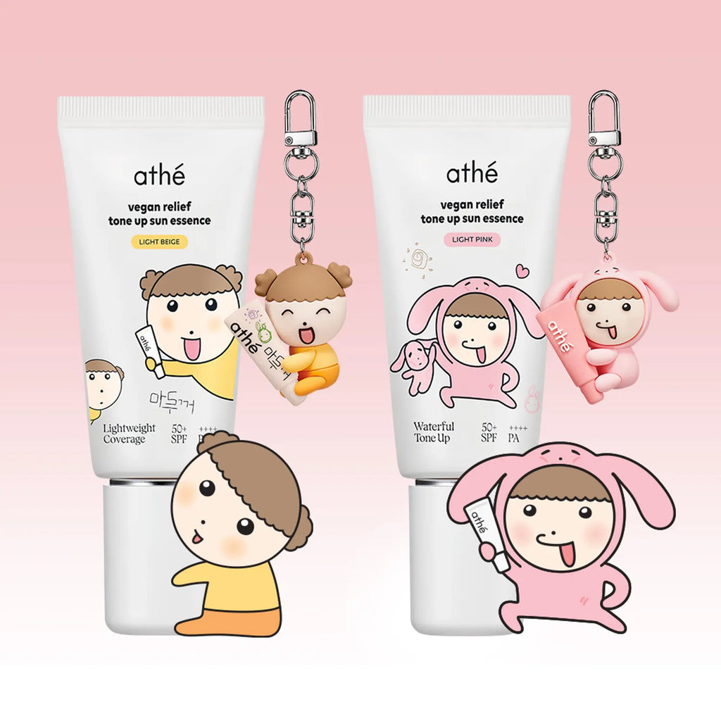 athe Vegan Relief Tone Up Sun Essence SPF50+ Light Pink 1+1 Set (50ml+50ml)