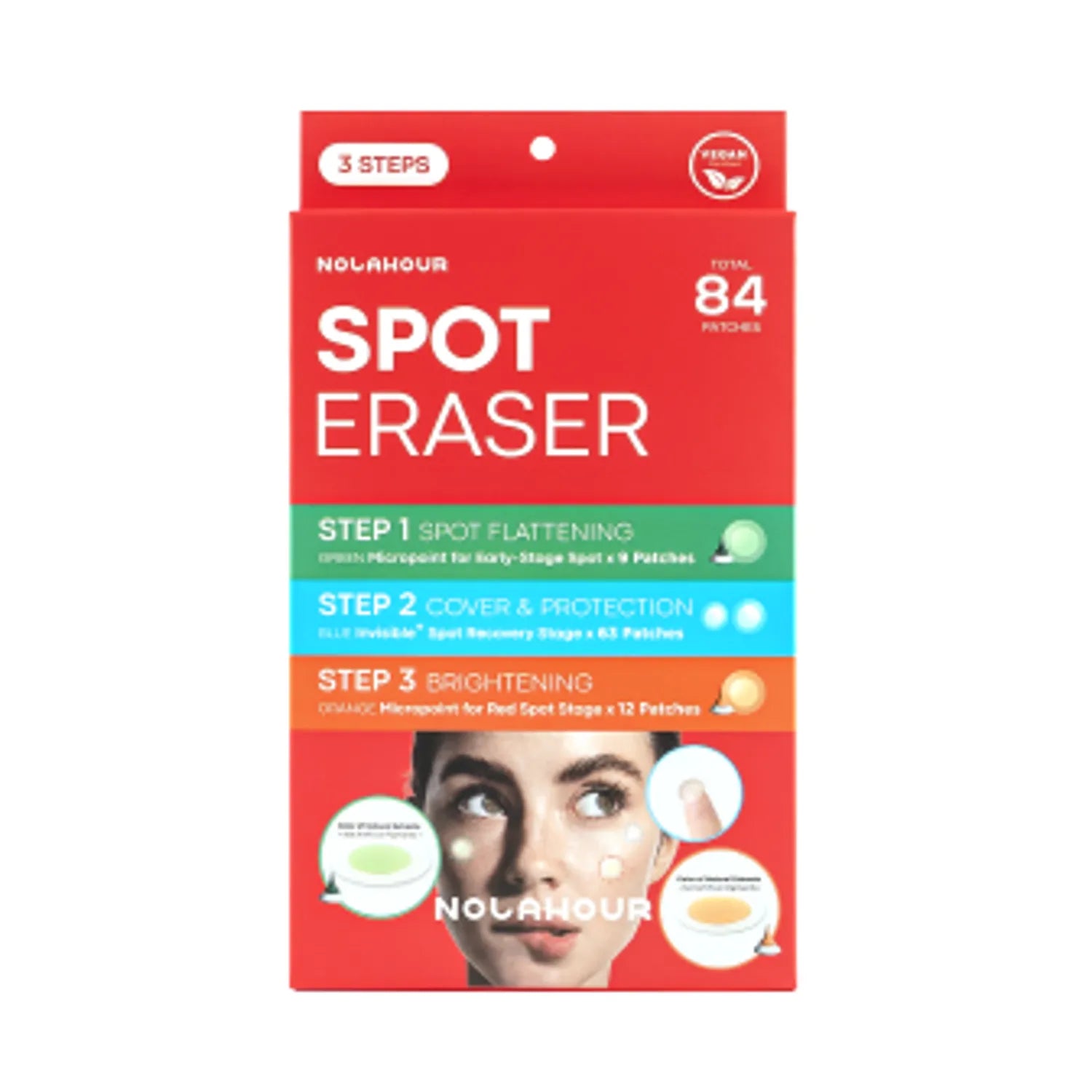 NOLAHOUR Vegan Spot Eraser Patch 3 STEP (Green+Blue+Orange)