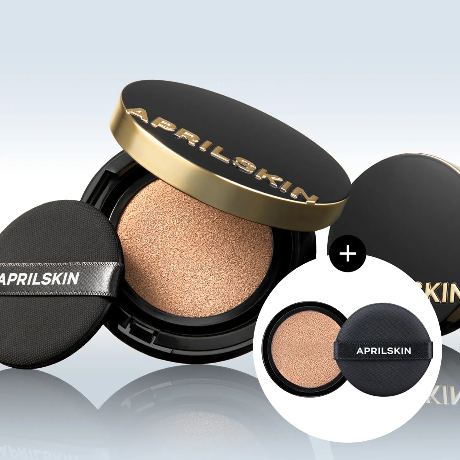 APRILSKIN Magic Snow Cushoin Black 3.0 Set (Original Product + Refill) (4 Shades)