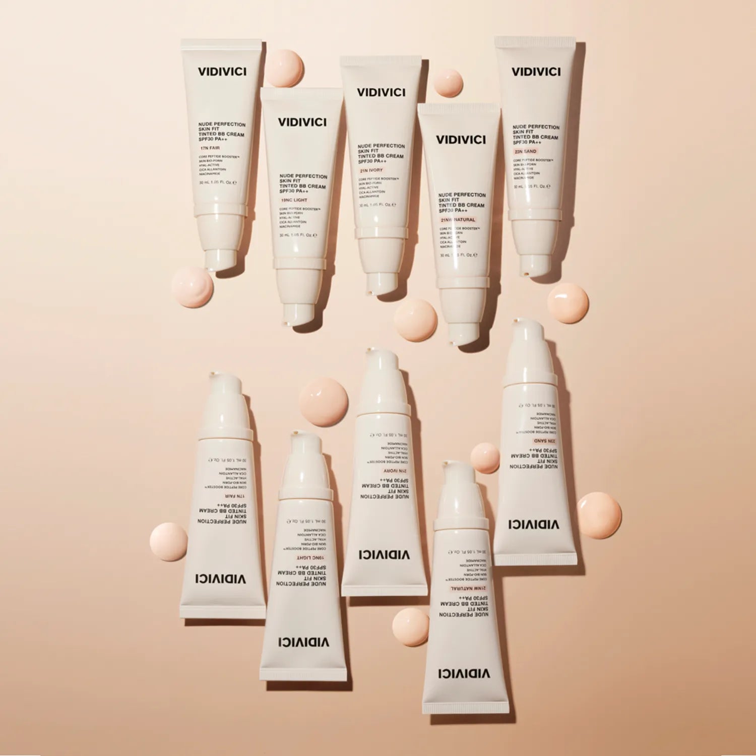 VIDIVICI Nude Perfection Skin Fit SPF30 Tnted BB Cream 30ml Set (+BB Cream Mini 5ml) (5 Colors)