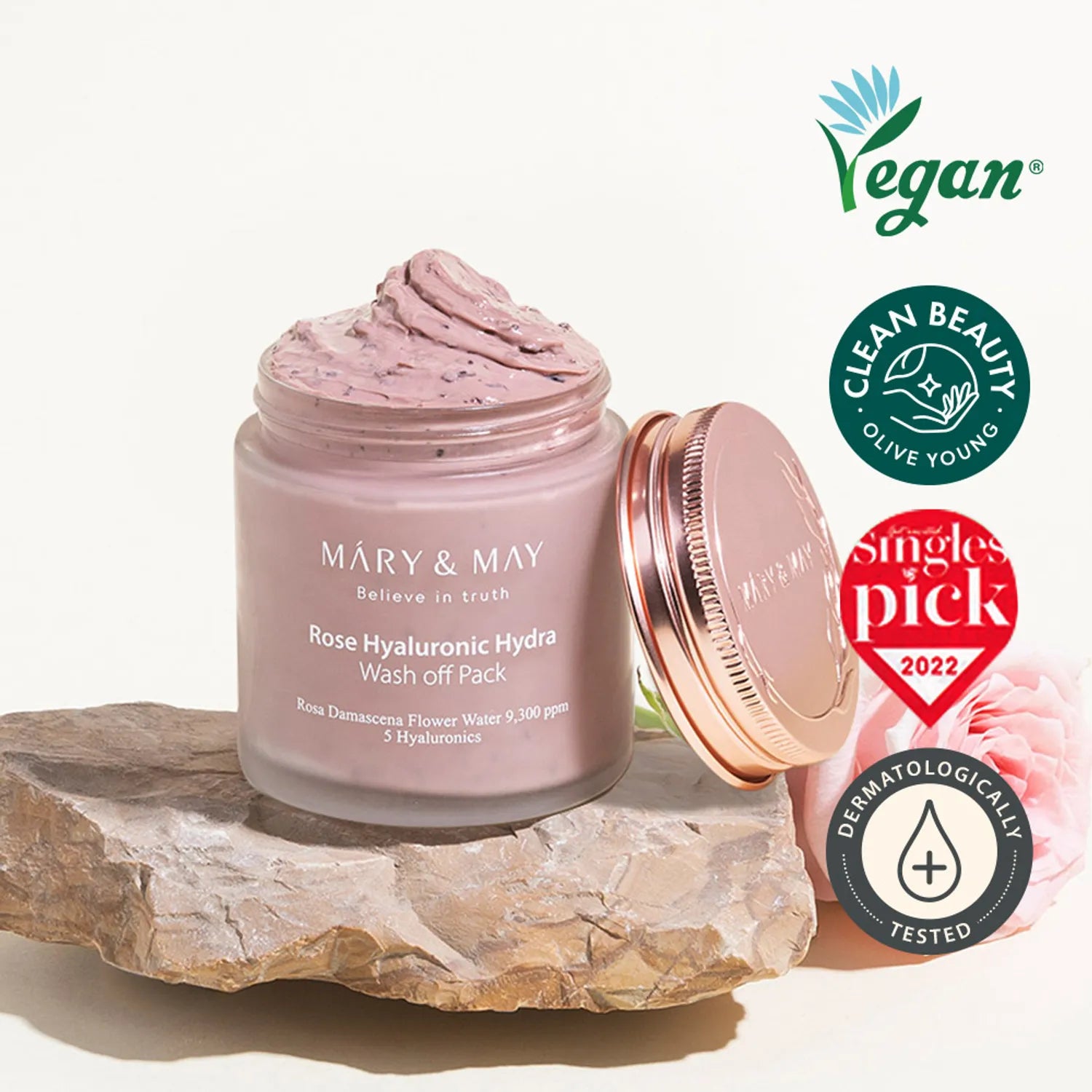 Mary & May Rose Hyaluronic Hydra Wash Off Pack 125g