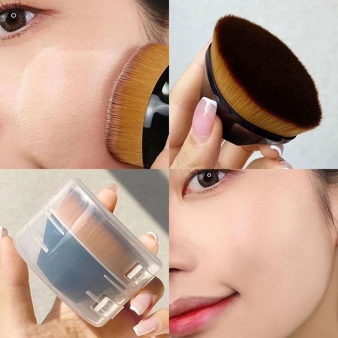 INHAK Petal Foundation Brush Flat Top Makeup Brush with Box – Soft Dense Bristles for Liquid & Cream Foundation