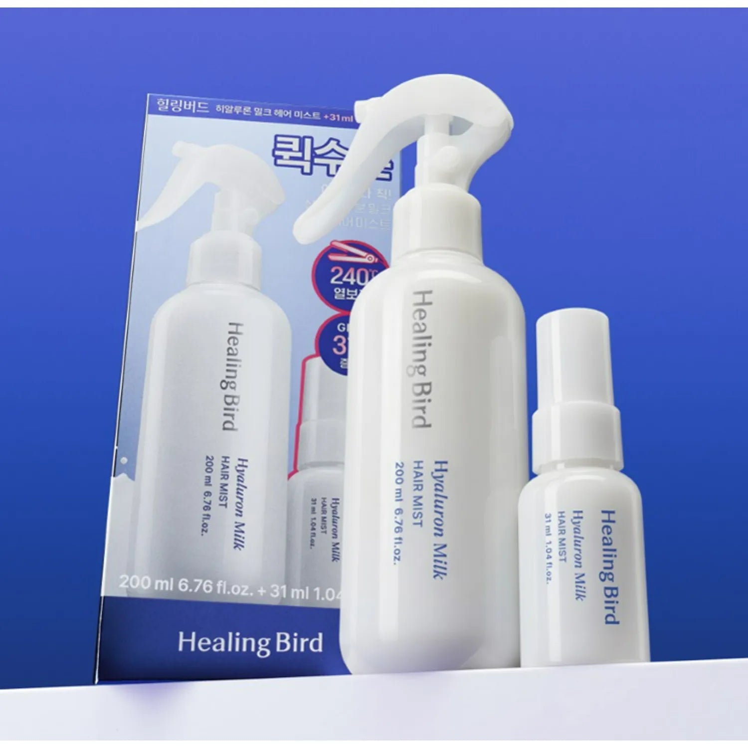 Healingbird Hyaluron Milk Hair Mist 200ml Set (+Milk Mist 31ml)