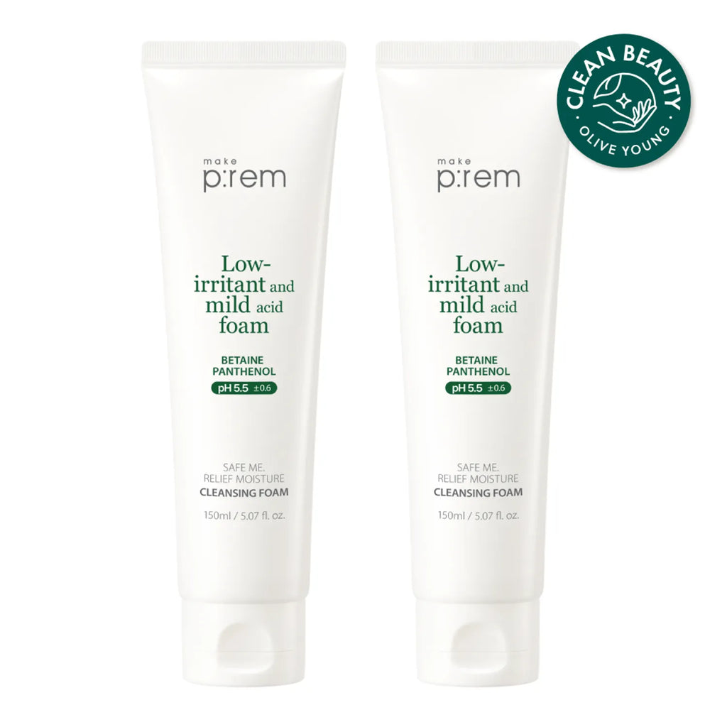 makeprem Safe Me Relief Moisture Cleansing Foam 150ml 1+1 Set (+PDRN Cleansing Milk 21ml)