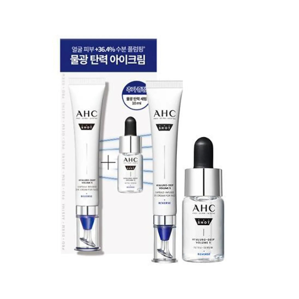 AHC Pro Shot Hyaluro-Deep Volume 5 Capsule-Infused Eye Cream For Face 30ml Special Set (+Serum 10ml)