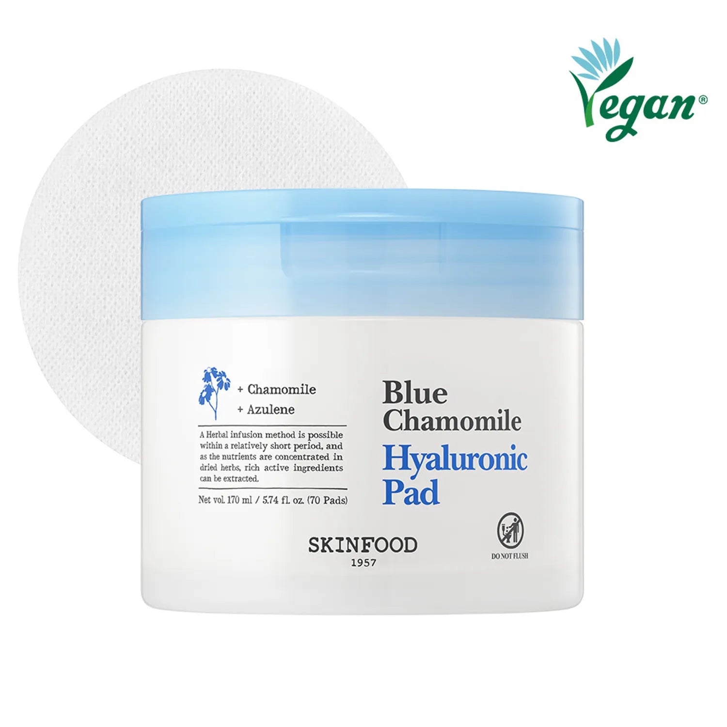 SKINFOOD Blue Chamomile Hyaluronic Pad 70P