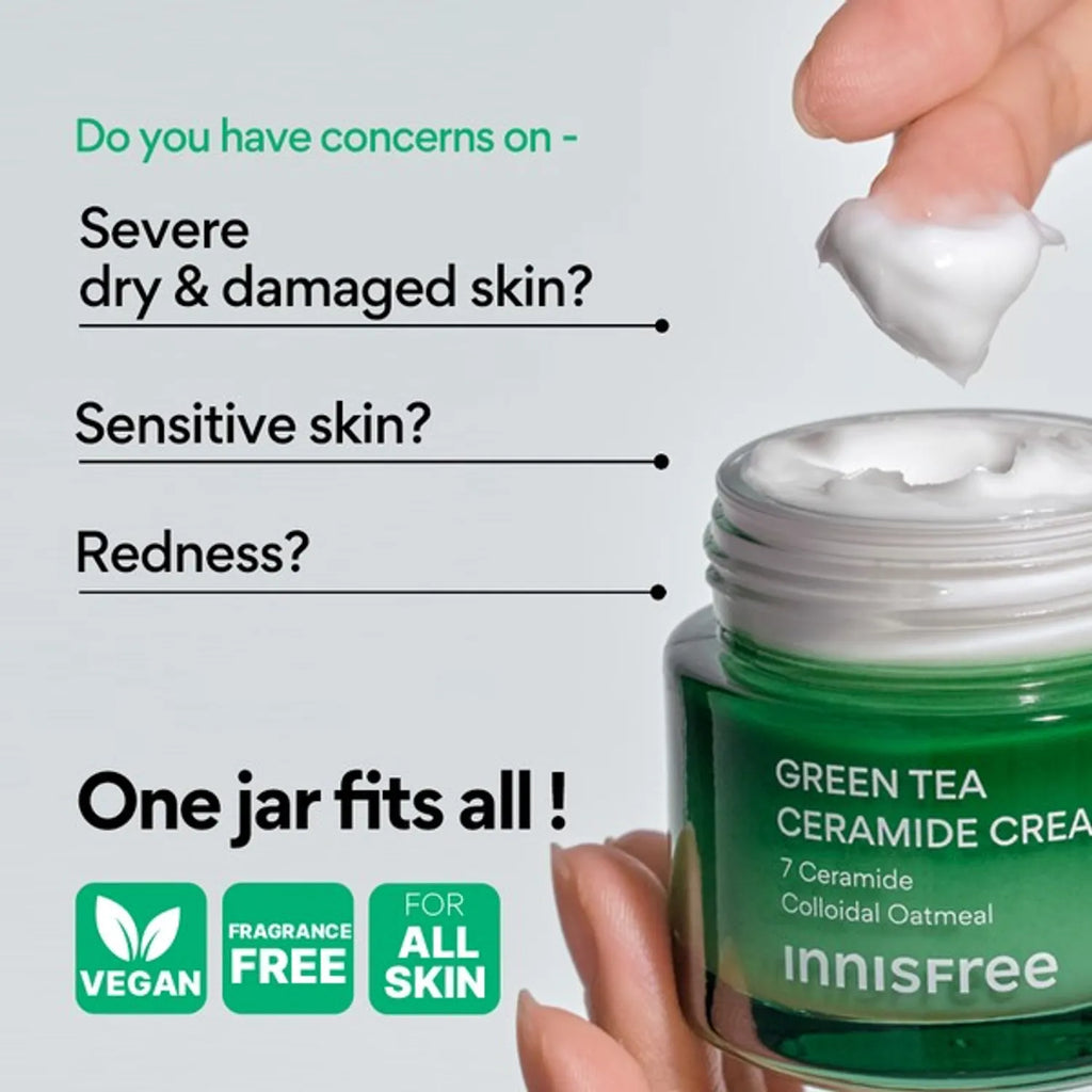 INNISFREE Green Tea Ceramide Cream 50ml Set (+20ml)