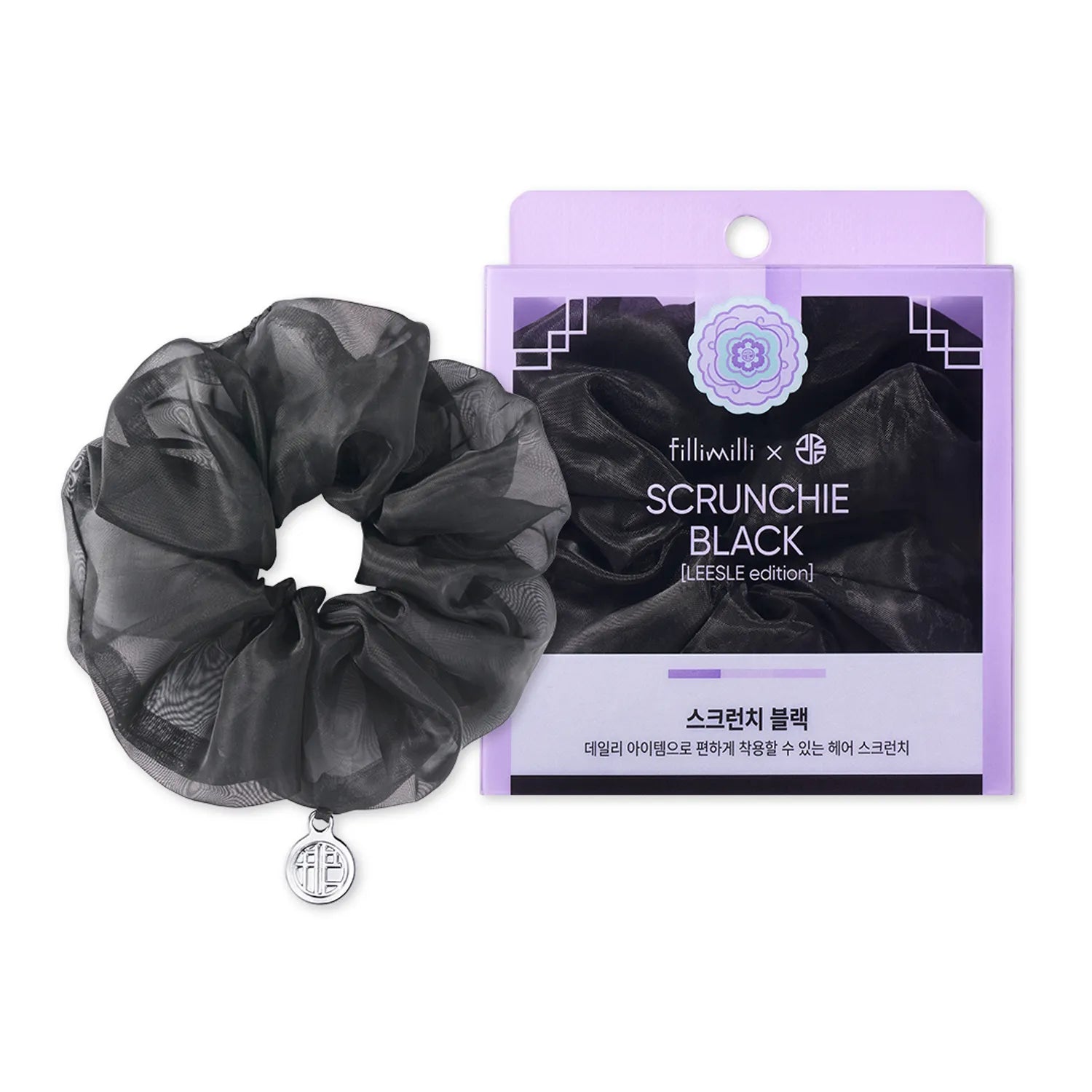 [LEESLE EDITION] Fillimilli Scrunchie (Black/Purple)