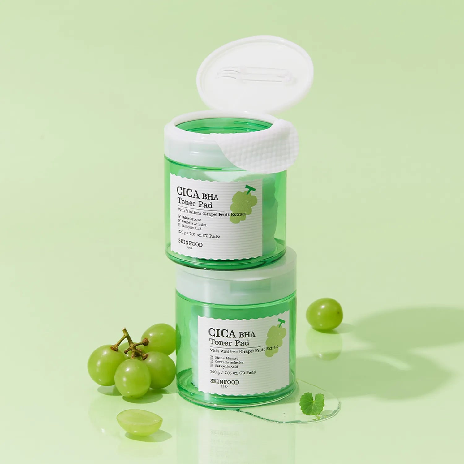 SKINFOOD Shine Muscat Cica BHA Toner Pad 70P